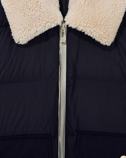 down jacket nylon with virgin wool blend