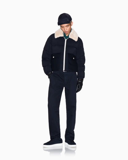 down jacket nylon with virgin wool blend