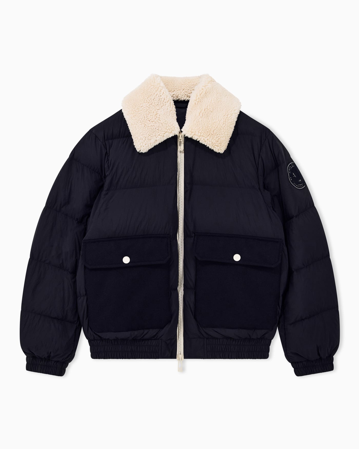 down jacket nylon with virgin wool blend