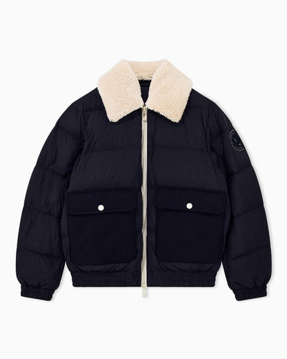 down jacket nylon with virgin wool blend