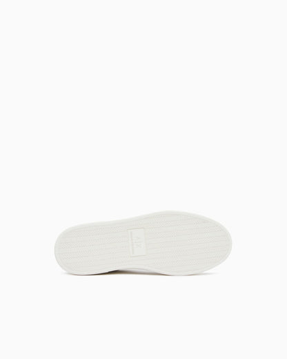 Sneakers in suede with all-over logo and rubber sole