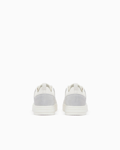 Sneakers in suede with all-over logo and rubber sole
