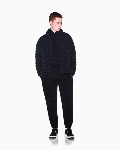 down jacket in all-over flocked nylon
