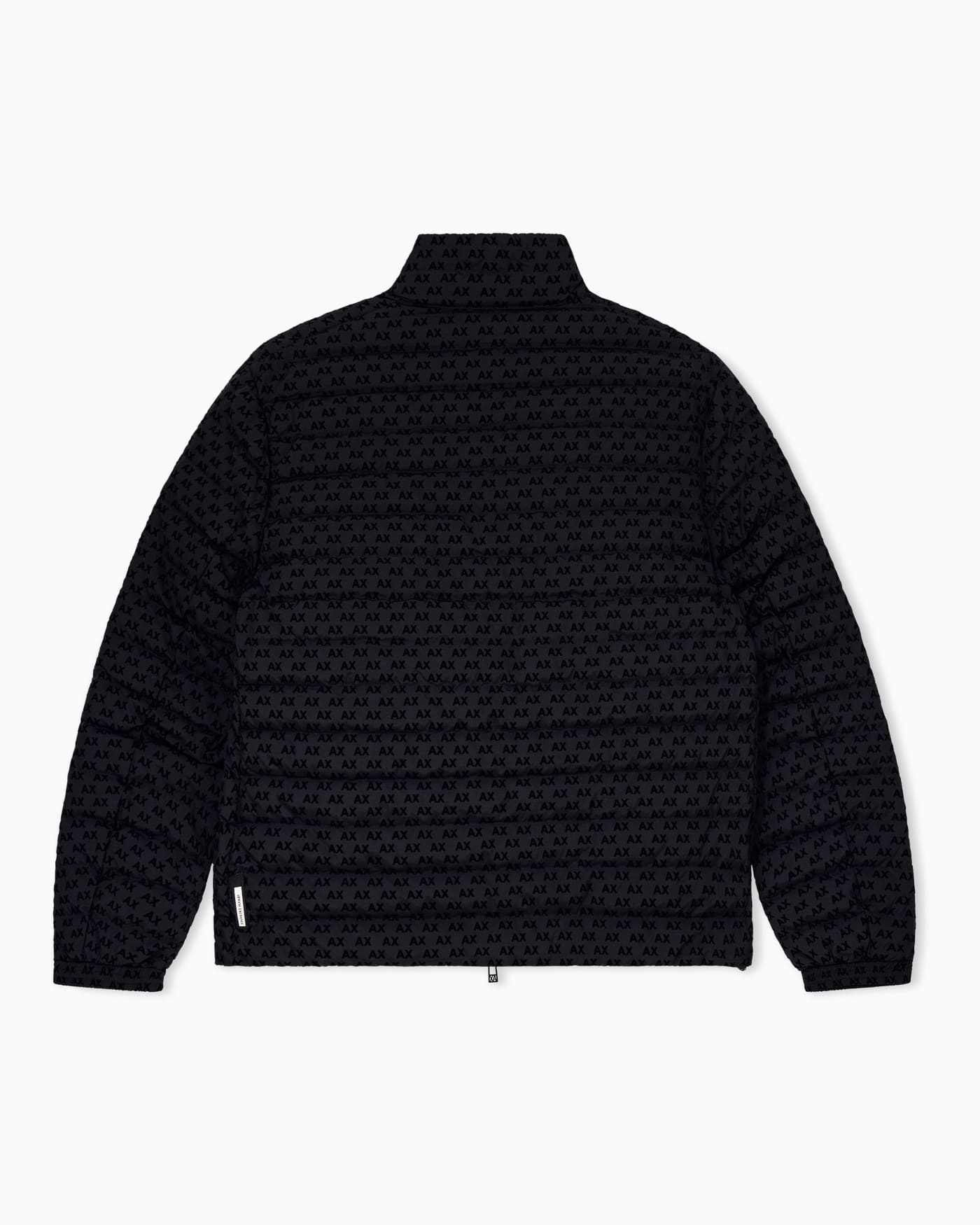 down jacket in all-over flocked nylon