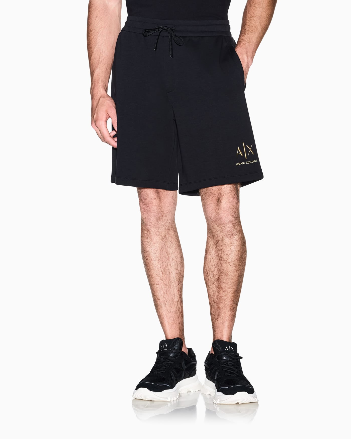 Shorts bonded stretch cotton jersey regular fit