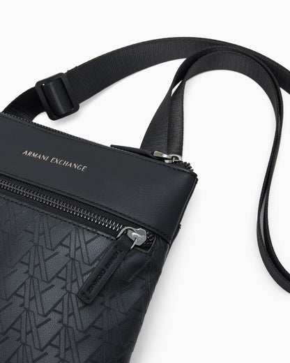 Flat crossbody messenger bag