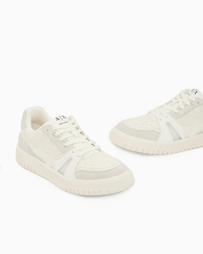 Sneakers in split leather and suede