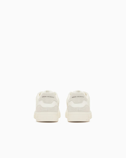 Sneakers in split leather and suede
