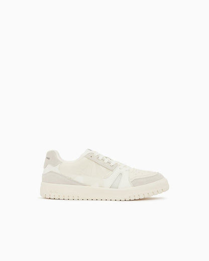 Sneakers in split leather and suede