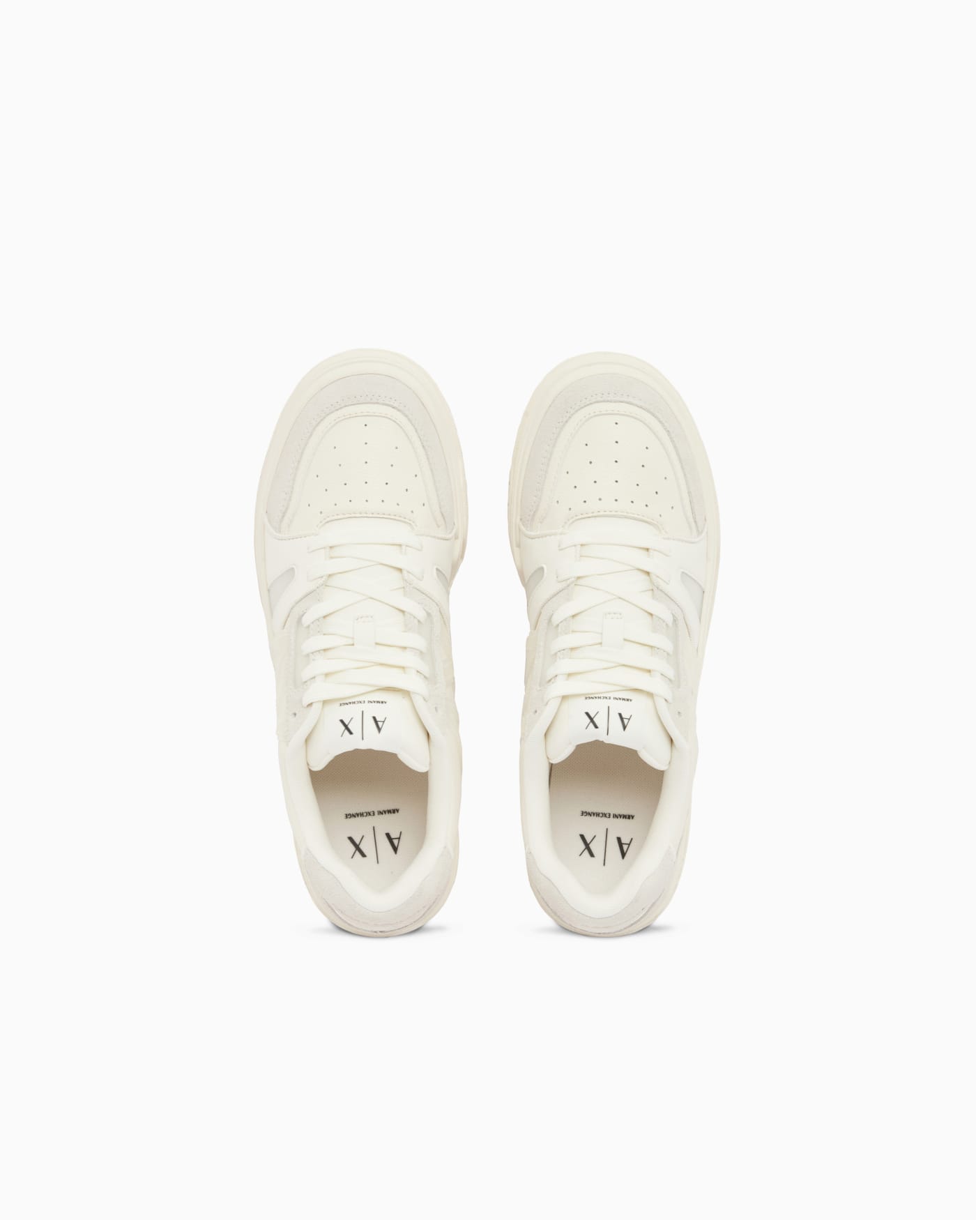 Sneakers in split leather and suede