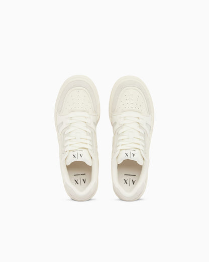 Sneakers in split leather and suede