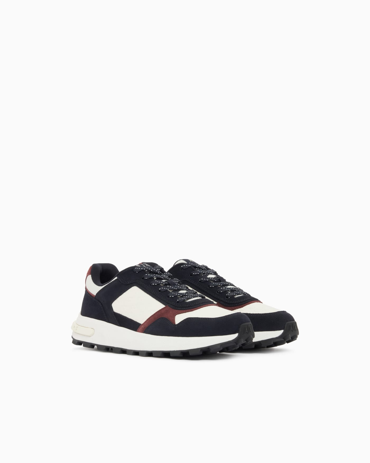 Sneakers in suede and mesh with all-over logo