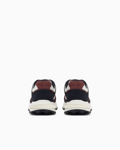 Sneakers in suede and mesh with all-over logo