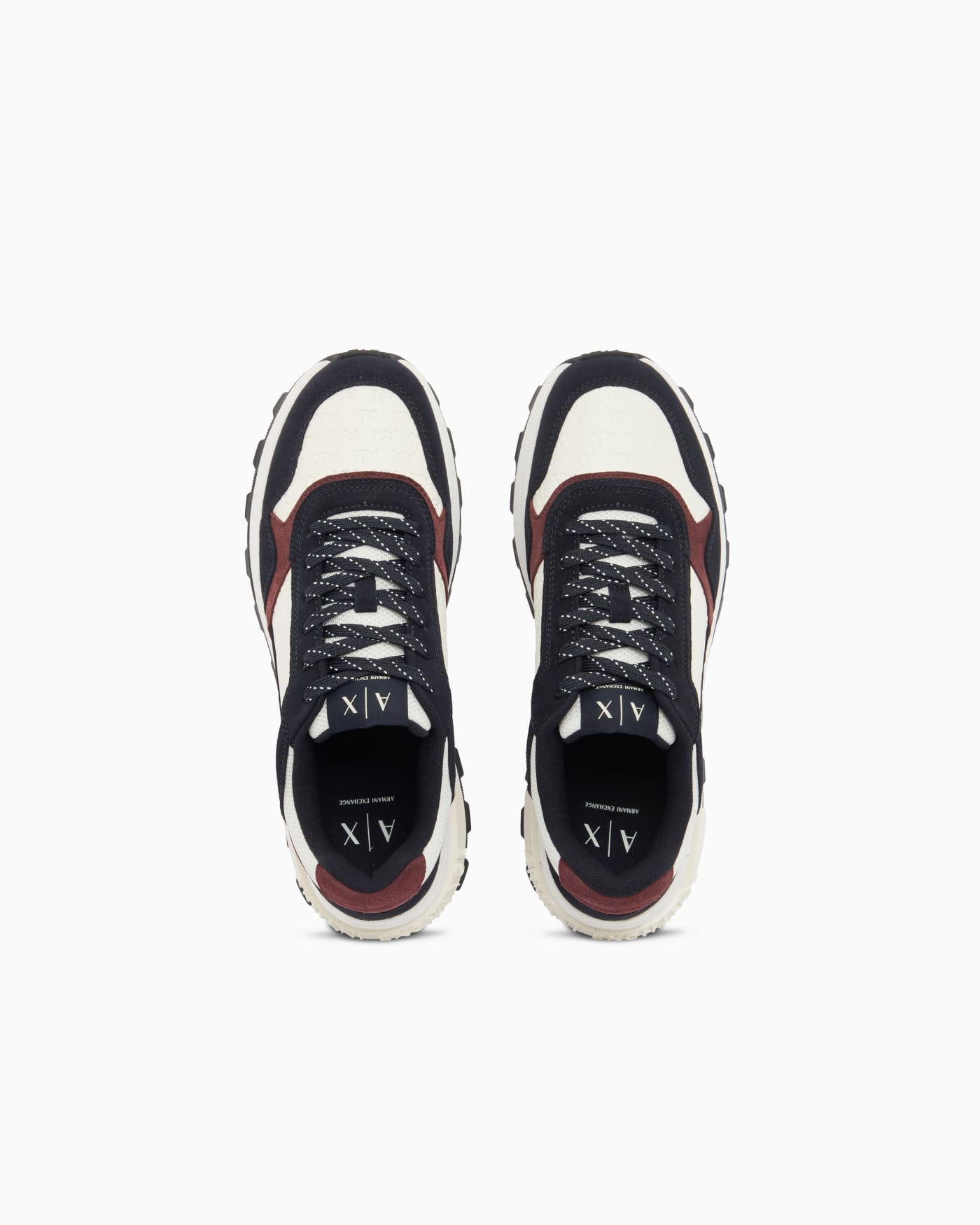 Sneakers in suede and mesh with all-over logo