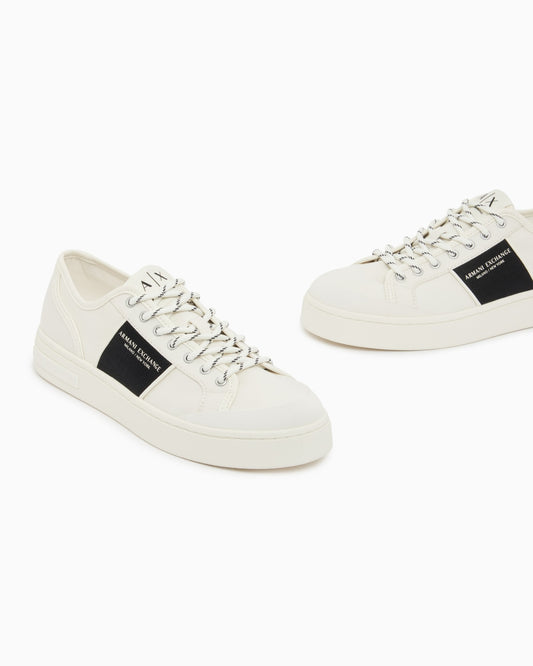 Sneakers in cotton twill with webbing