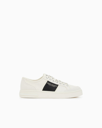 Sneakers in cotton twill with webbing