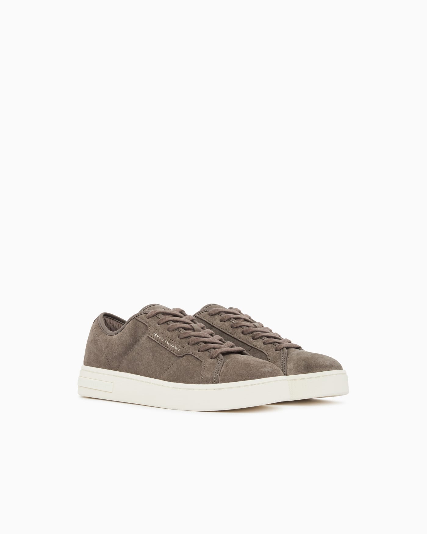 Sneakers in suede and split leather with a rubber sole