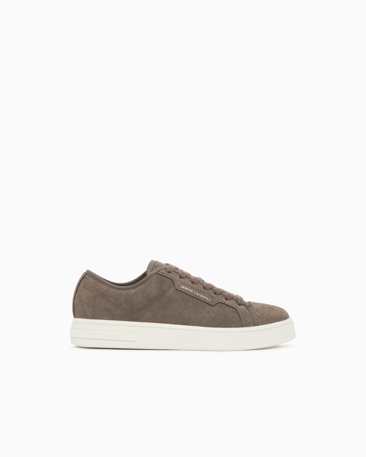 Sneakers in suede and split leather with a rubber sole