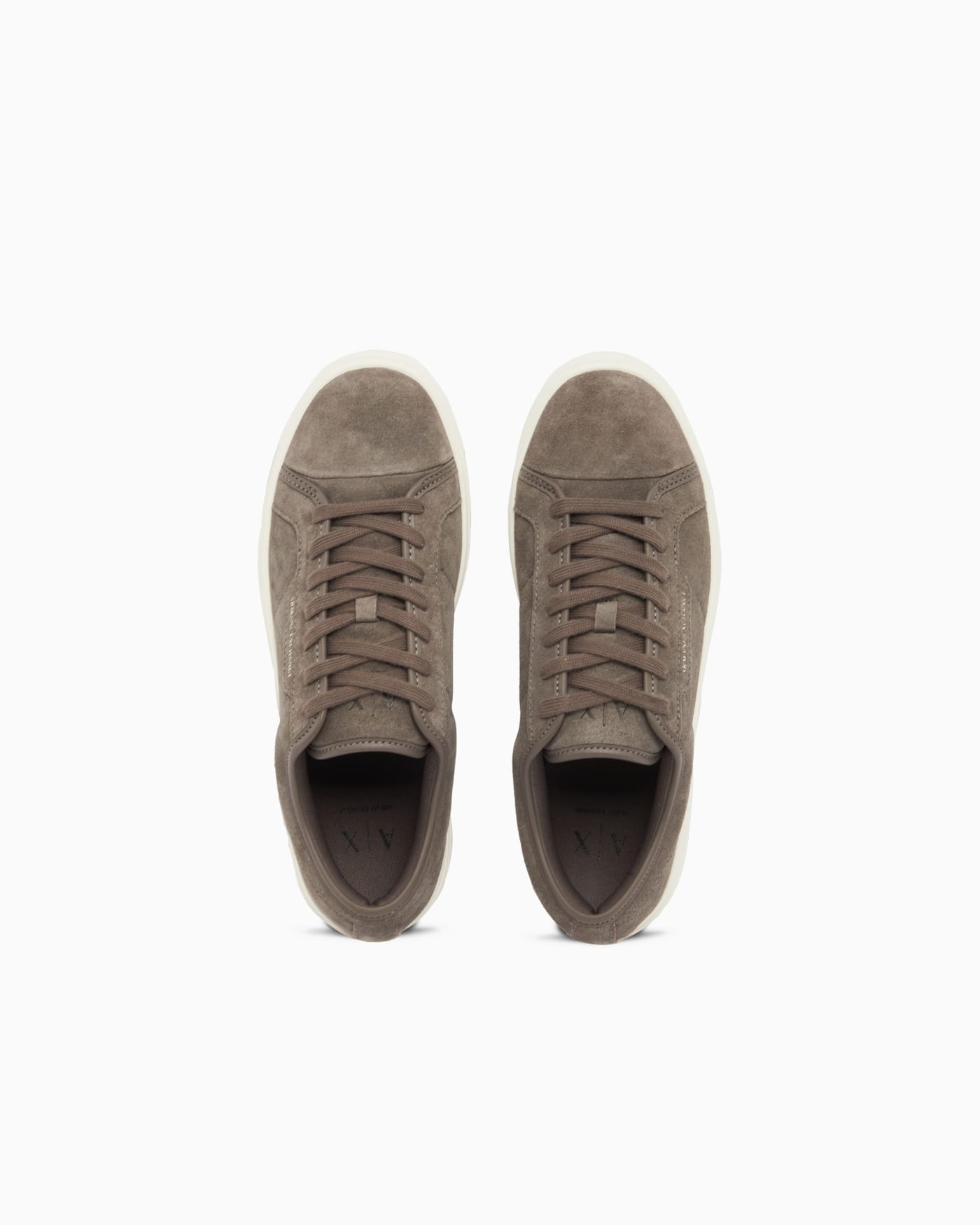 Sneakers in suede and split leather with a rubber sole