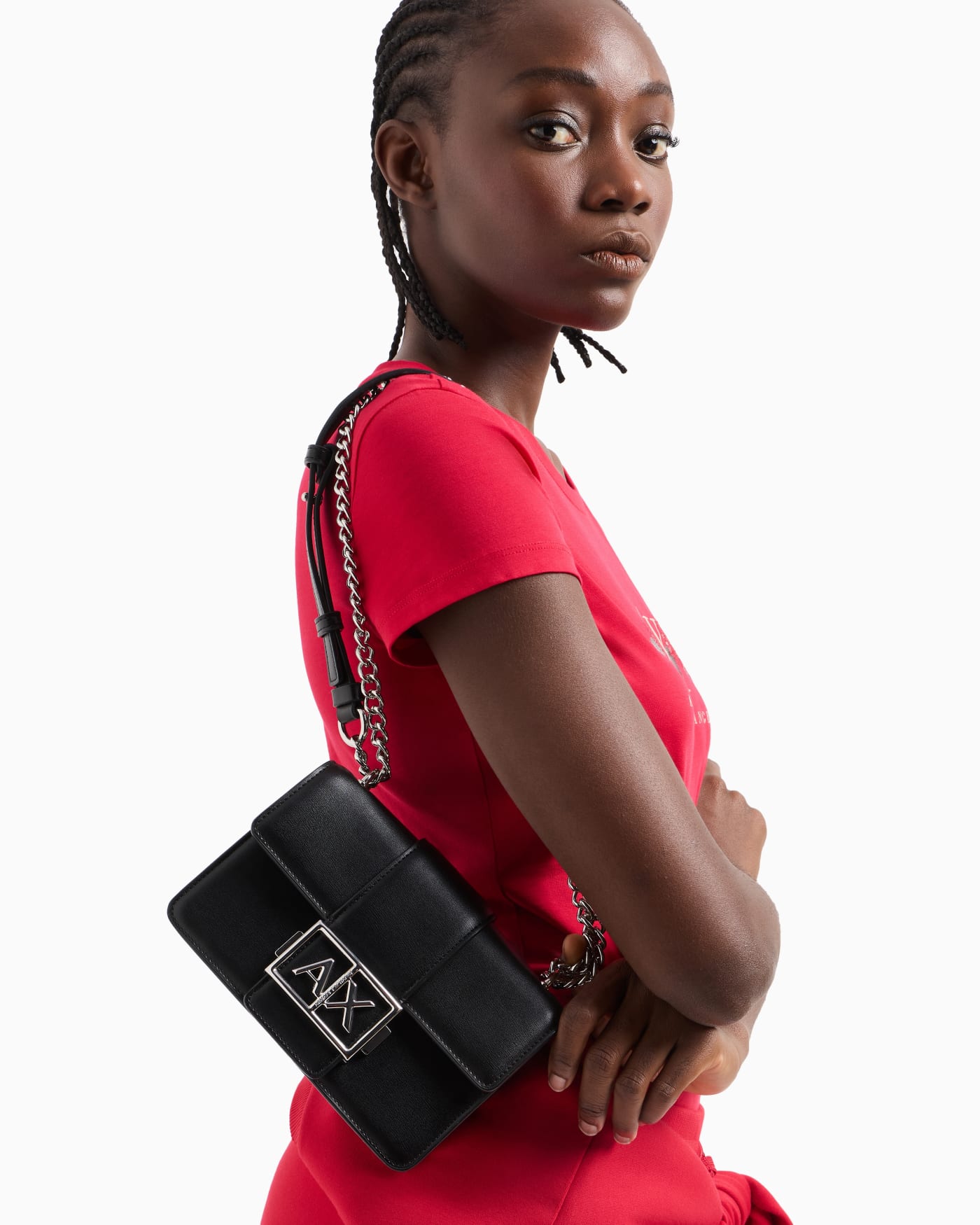 Crossbody bag with chain strap for woman