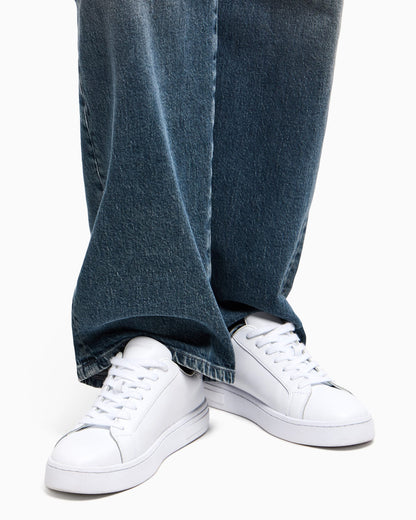 High-top sneaker smooth leather woman