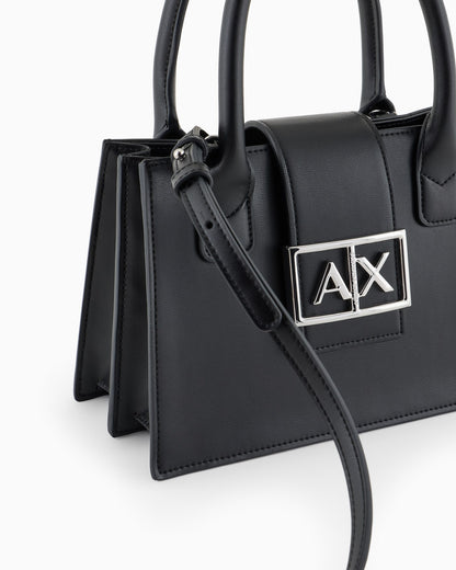Mesh top structured handbag for woman