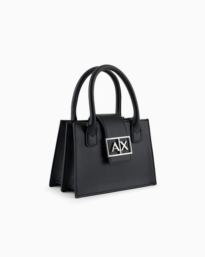 Mesh top structured handbag for woman