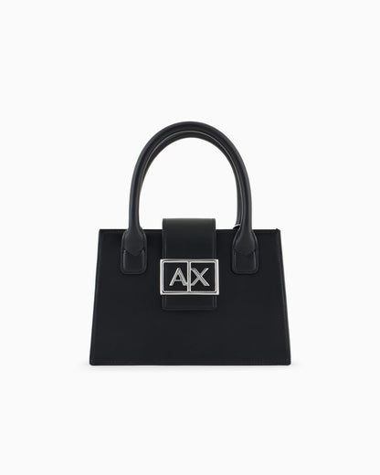 Mesh top structured handbag for woman