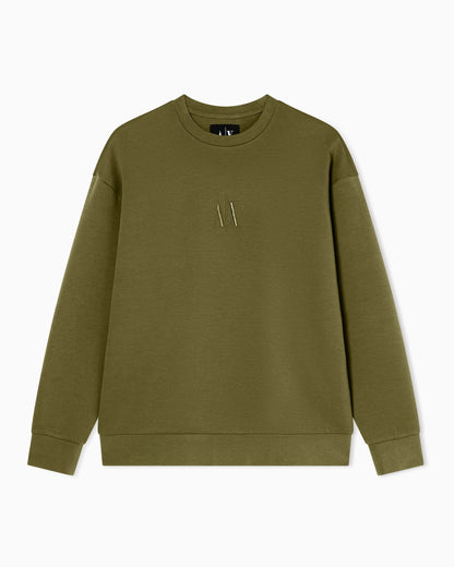 Crew-neck stretch cotton sweatshirt with a logo Icon