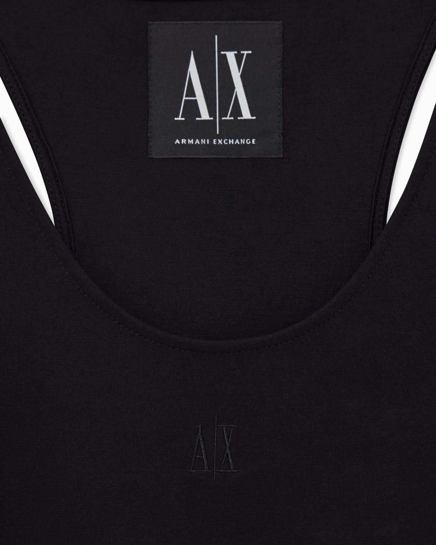 Fitted tank top in viscose ponte with scoop neckline Icon