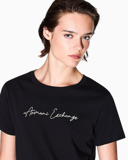 Jersey t-shirt with a crew neck Essential Logo Signature