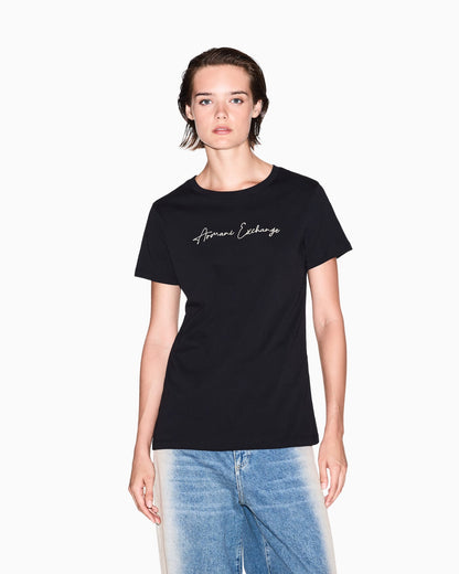 Jersey t-shirt with a crew neck Essential Logo Signature