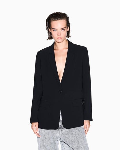 Fluid one-button jacket woman