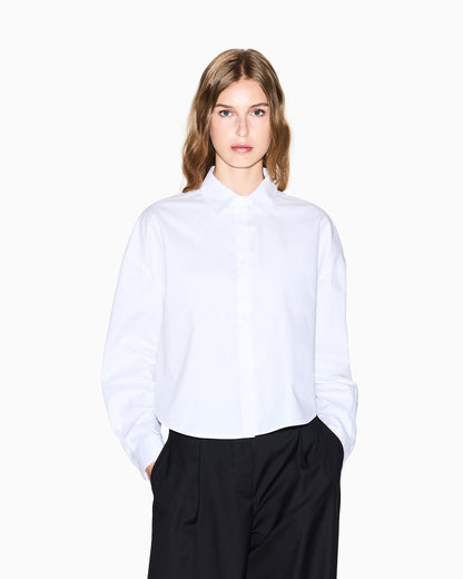 Cropped organic cotton shirt woman