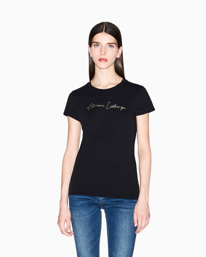 Slim fit t-shirt glitter logo for woman
