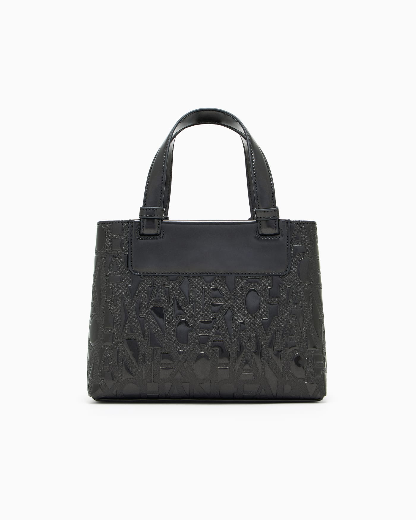 Glossy embossed logo shopper woman