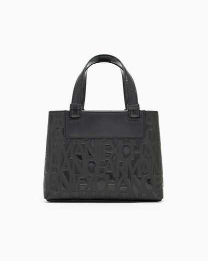 Glossy embossed logo shopper woman
