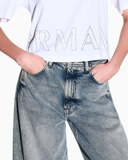 Cropped basic T-Shirt in cotton jersey