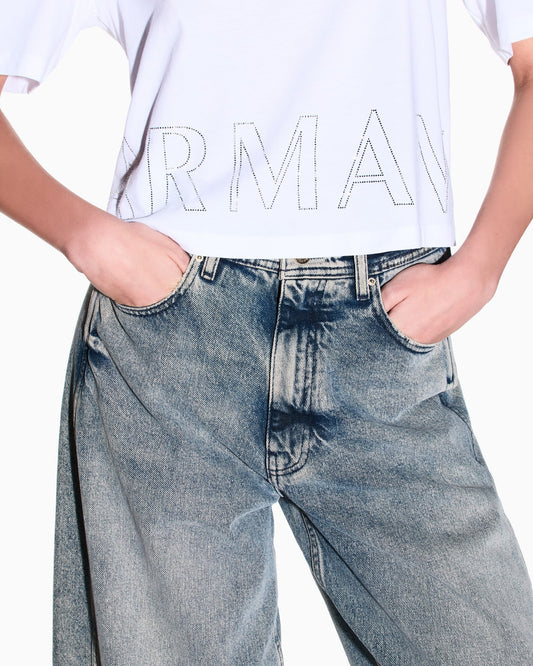 Cropped basic T-Shirt in cotton jersey