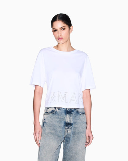 Cropped basic T-Shirt in cotton jersey