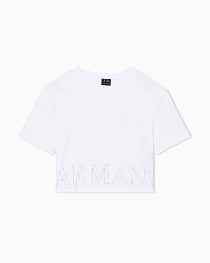 Cropped basic T-Shirt in cotton jersey