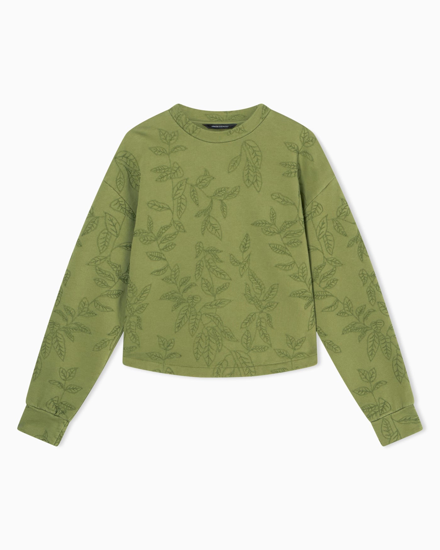 Garment-Dyed Crewneck Sweatshirt in Diagonal French Terry Cotton