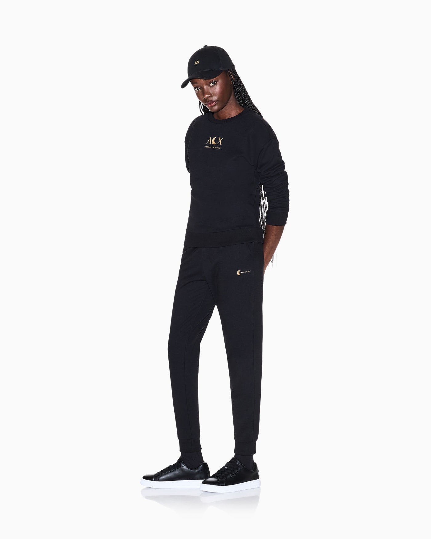 Solid color French Terry cotton crew neck sweatshirt