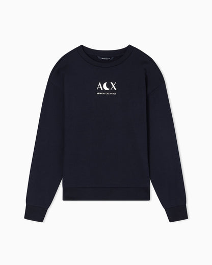 Solid color French Terry cotton crew neck sweatshirt