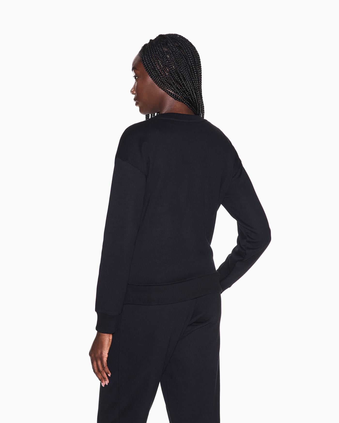Solid color French Terry cotton crew neck sweatshirt