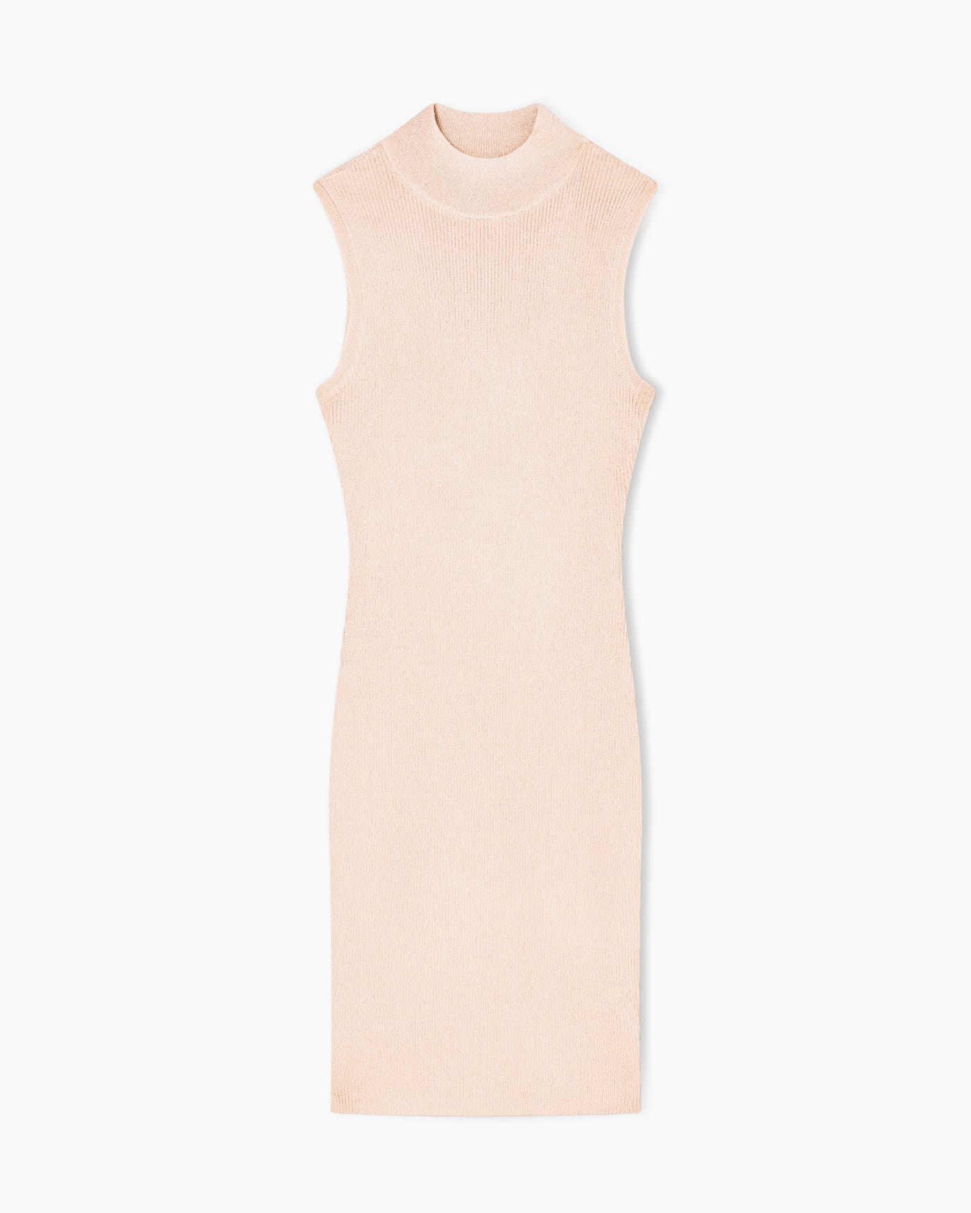 High-neck midi dress in lurex yarn