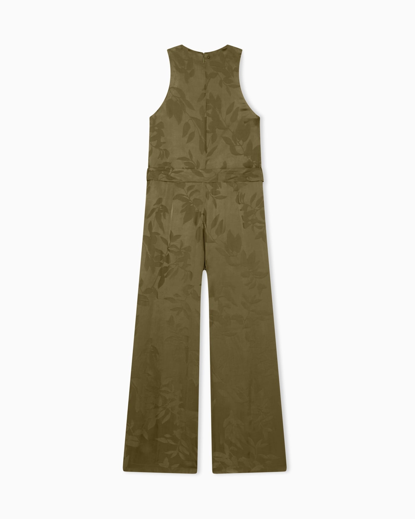Elegant Jacquard Viscose Jumpsuit with Belt