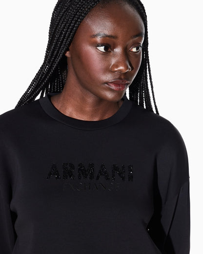 Crewneck sweatshirt in scuba fabric
