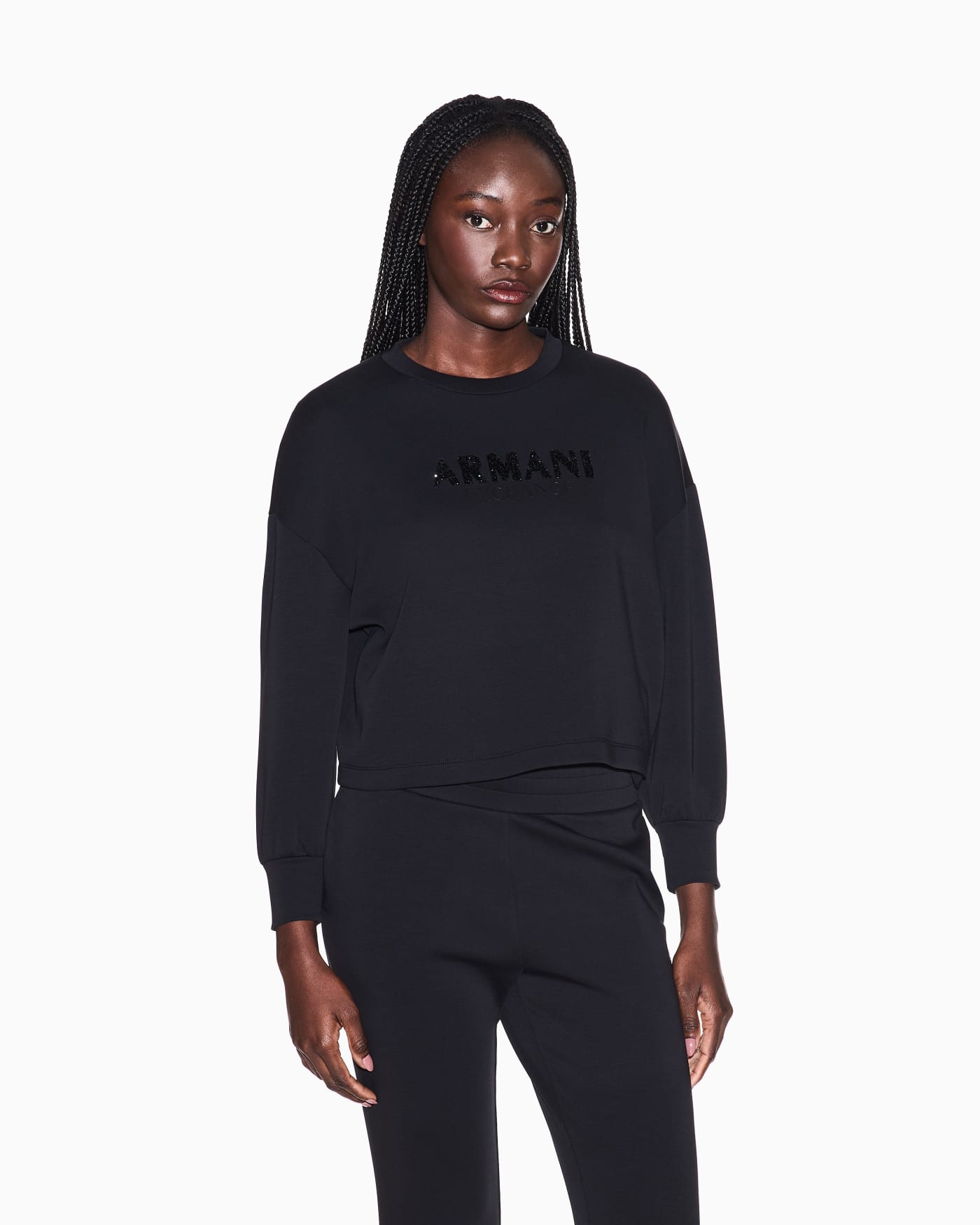 Crewneck sweatshirt in scuba fabric