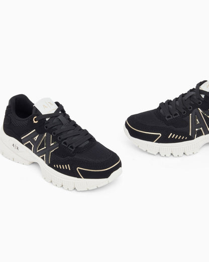 Sneakers in mesh and nylon with rubber sole